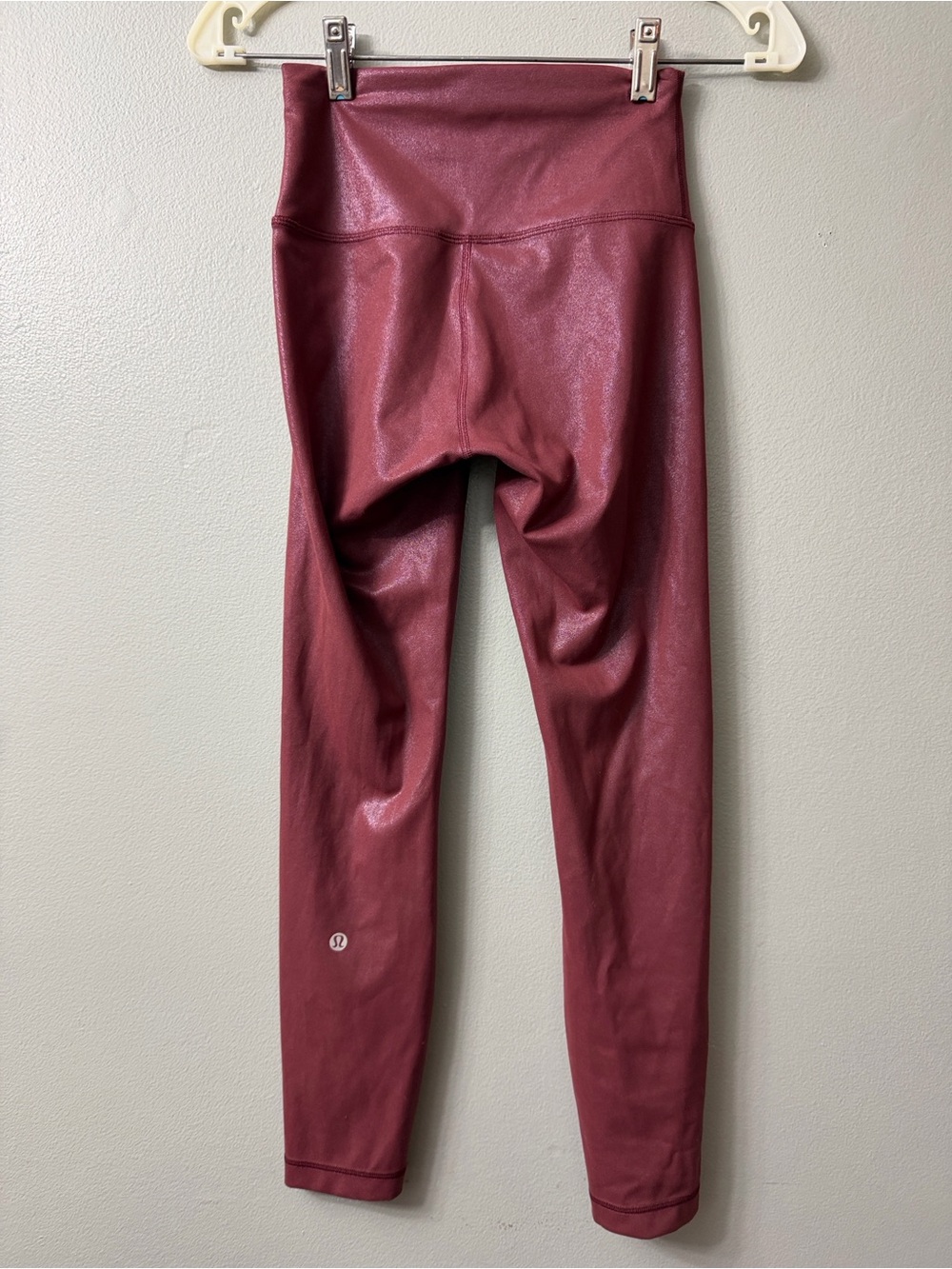 Lululemon Wunder Train High-Rise Tight 25" *Foil in Radiate Foil Red Merlot 4 - Picture 4 of 7